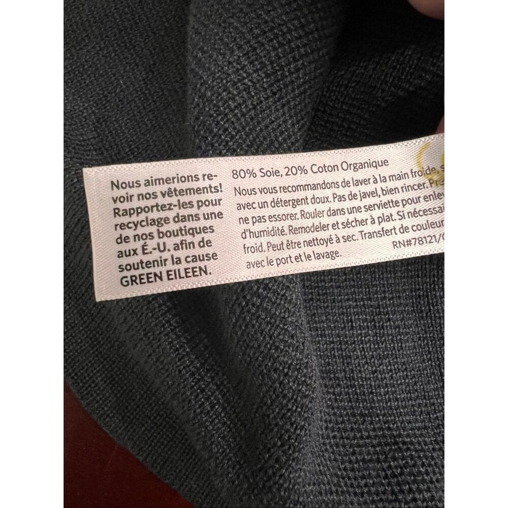 Eileen Fisher Women's Silk Organic Cotton Knit Sweater Charcoal Gray Size Small - Picture 3 of 4